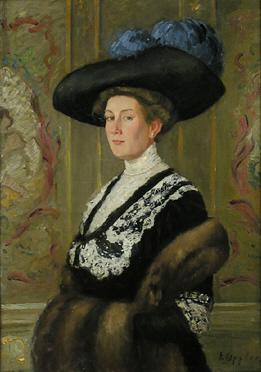 Ernst Oppler Portrait einer Dame mit Hut Germany oil painting art